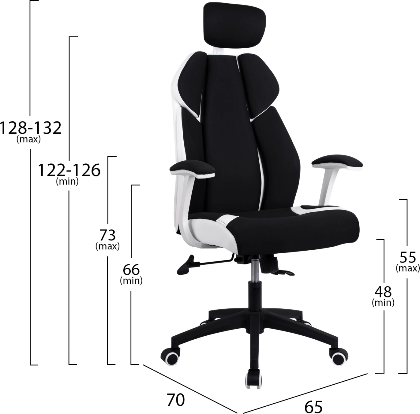 Karrige për zyre SALENA FH1086.02, e zezë/e bardhë