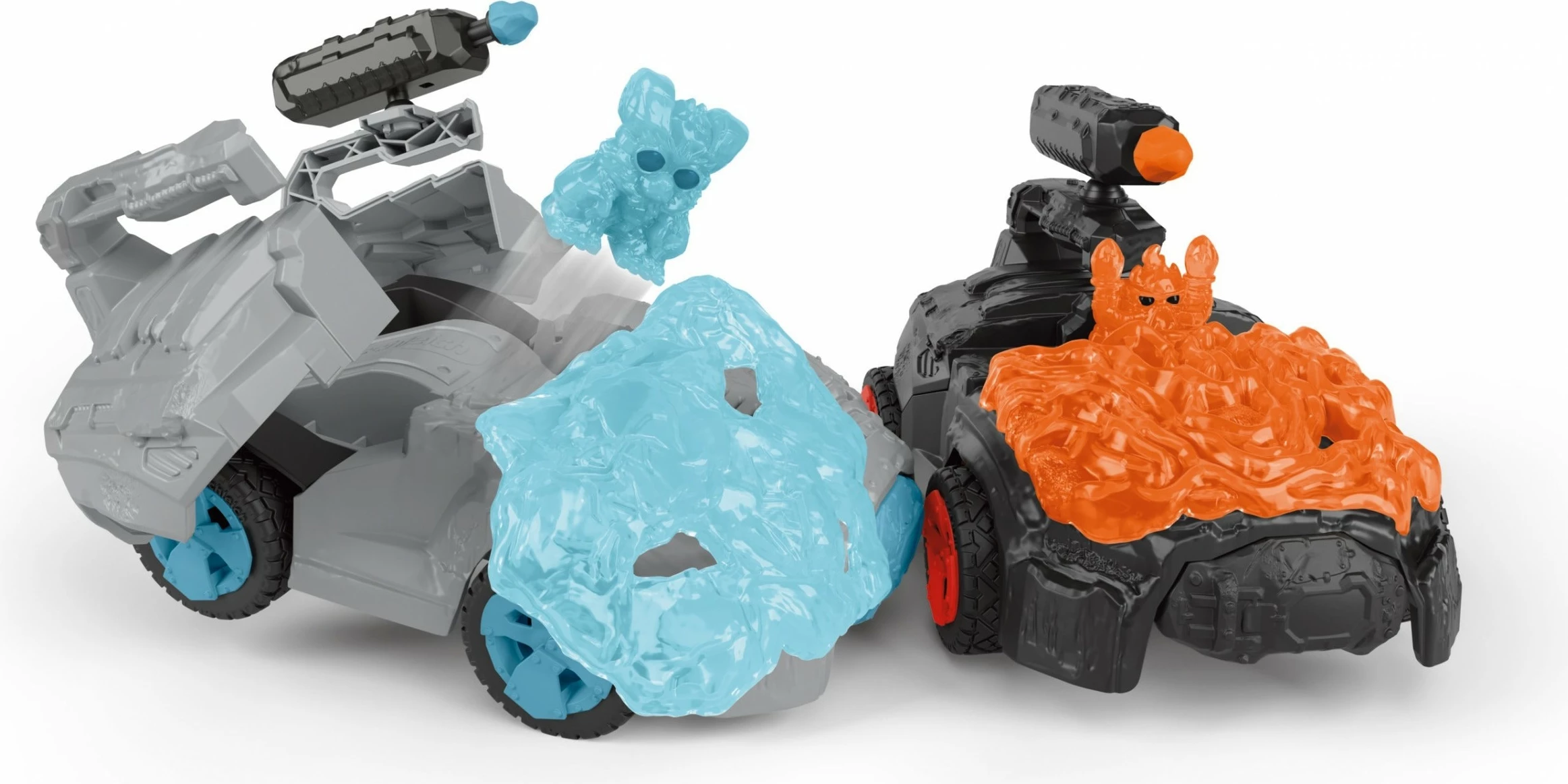 Automjet lodër Schleich ELDRADOR CREATURES Ice CrashMobile me mini figurë, pullback motor, gri/blu/zi