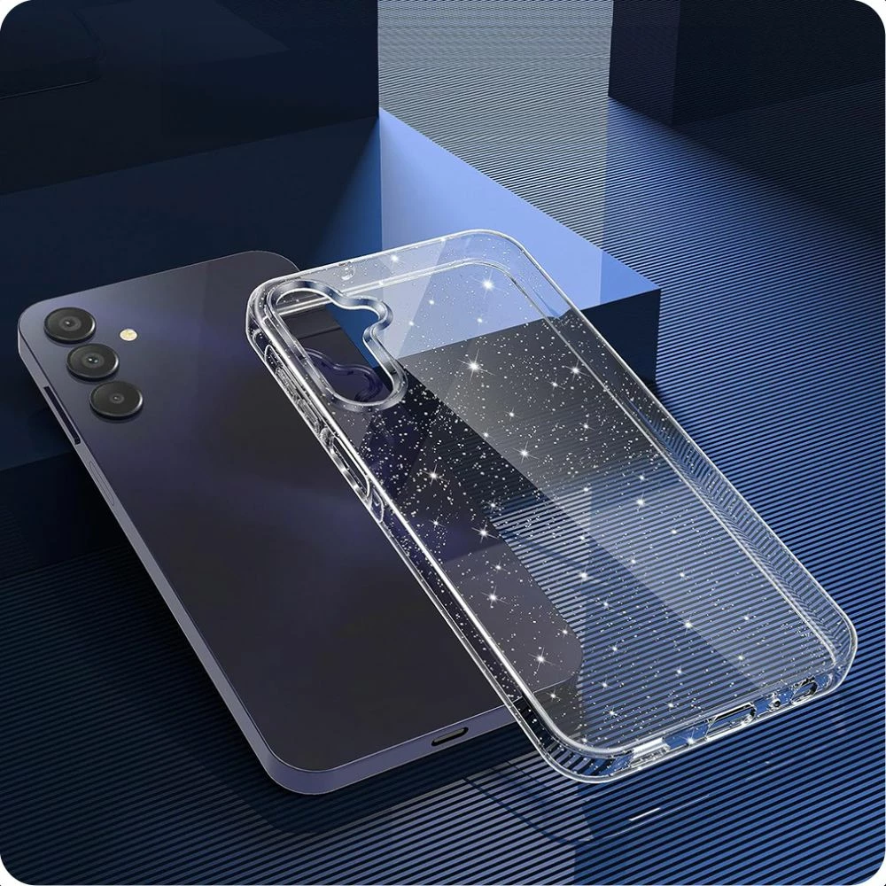 Mbështjellës Tech-Protect FlexAir për Samsung Galaxy A55 5G, Transparent-Glitter