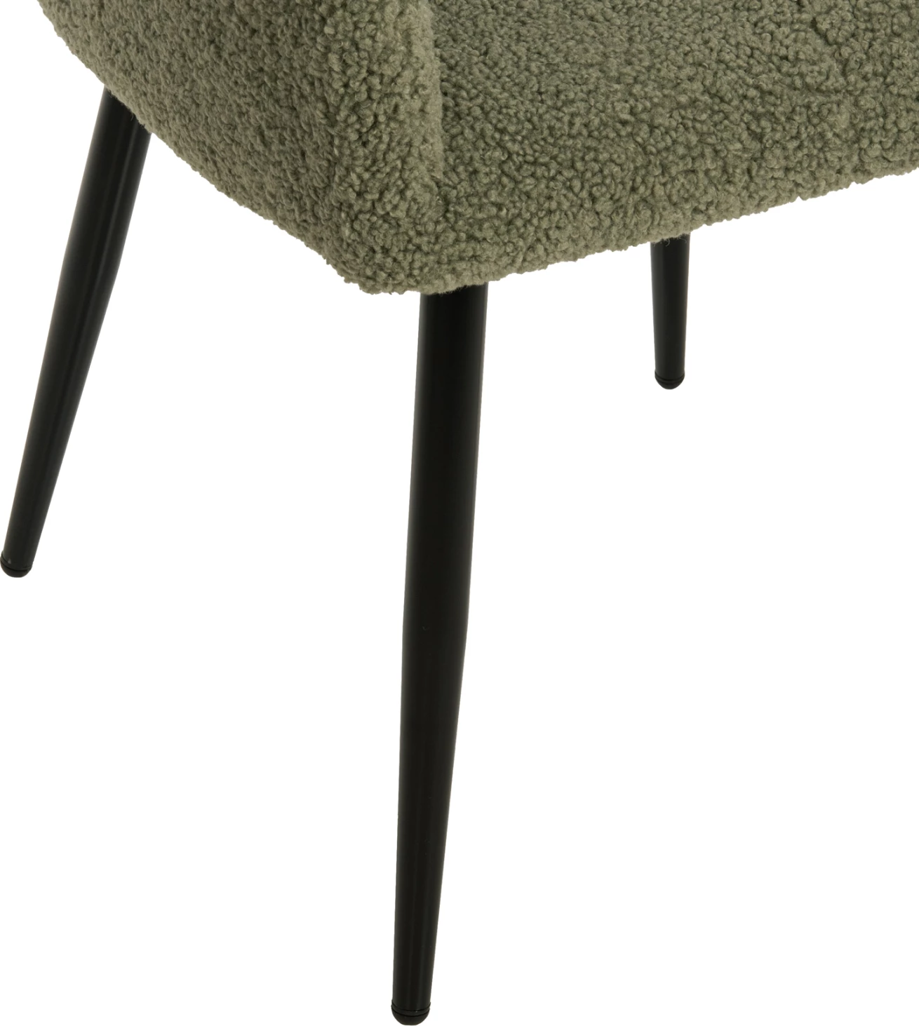 Karrige SHELLY FH8591.03 me pëlhurë TEDDY në ngjyrë fistik- këmbë metalike të zeza 57x55x87Hcm., set prej 2 copë