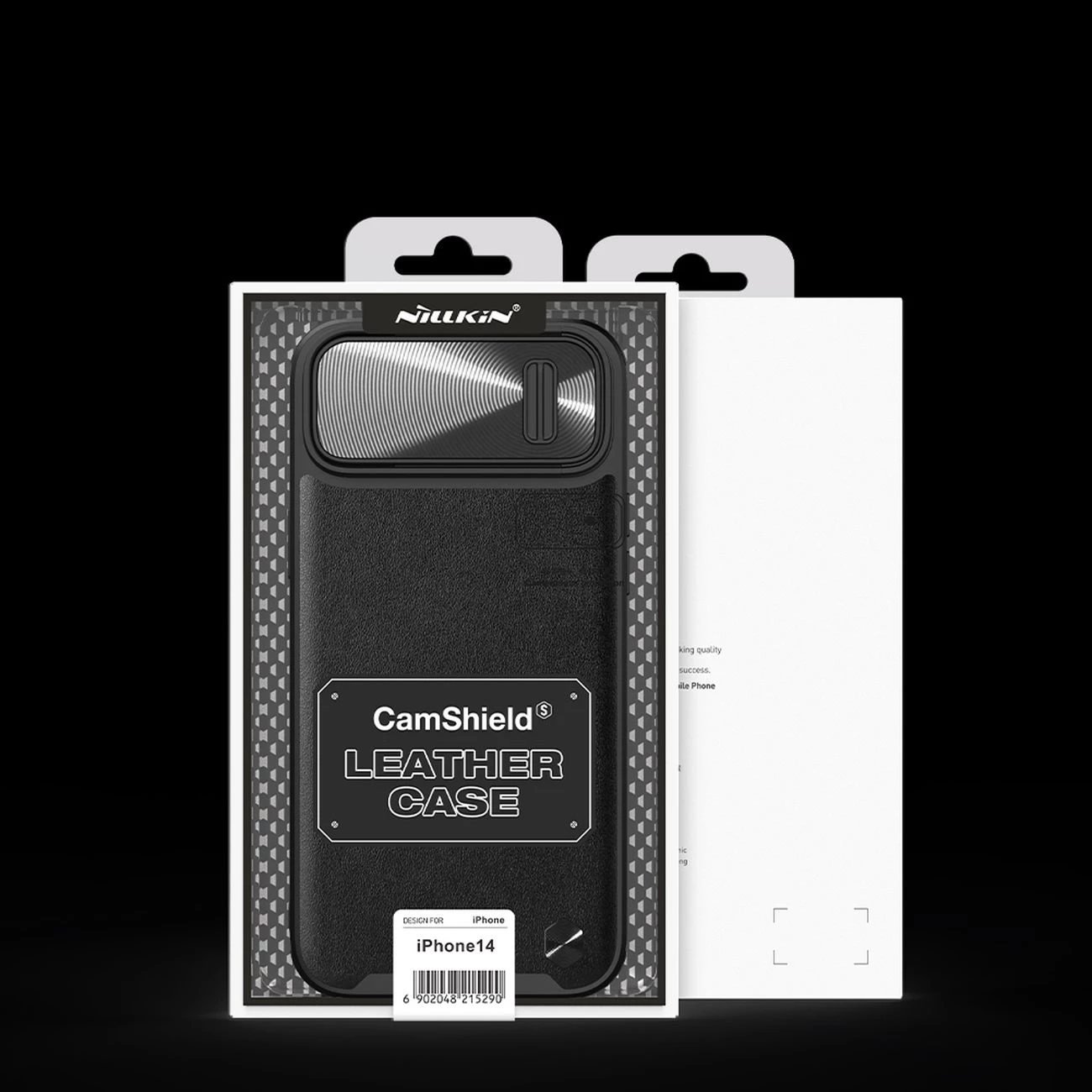 Mbështjellës Nillkin CamShield Leather S Case për iPhone 14, me kapak kamere, e zezë