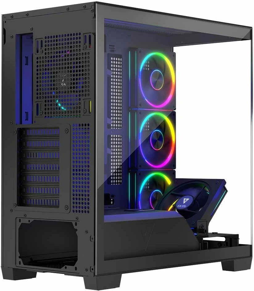 Kasë MODECOM STELLAR 5F ARGB, Midi Tower, me 5 ventilatorë ARGB, e zezë