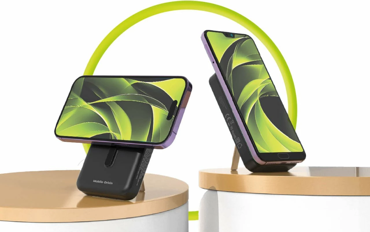 Powerbank wireless magnetik Mobile Origin PB11 10000mAh 20W me MagSafe, kabllo USB-C & Lightning të integrume, karikim Apple Watch, e zezë