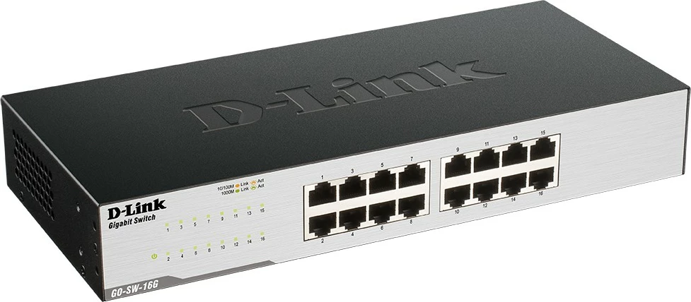 Switch D-Link GO-SW-16G, 16 porta, Gigabit, rackmount, metalik