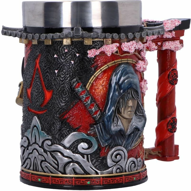Filxhan NEMESIS NOW Assassin's Creed Shadows, rezinë me insert çelik inox, i pikturuar me dorë, 14.5 cm, e kuqe/zezë