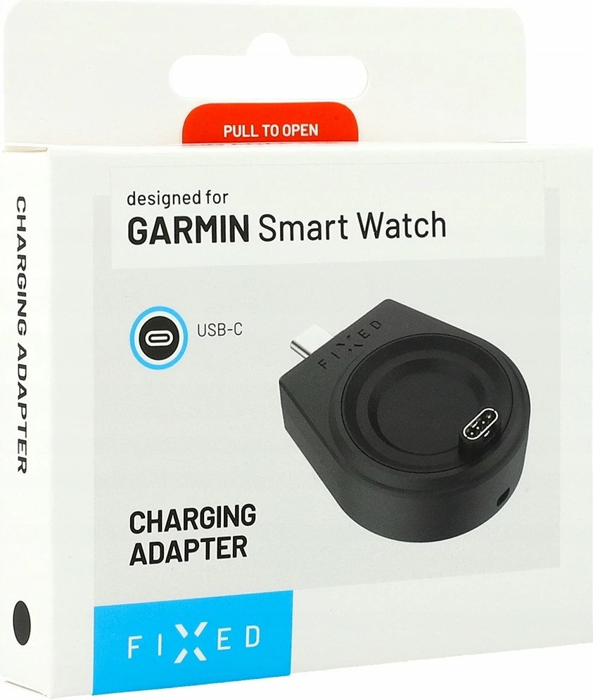 Adapter karikimi USB-C Fixed FIXDW-GA-BK për Garmin (Fenix/Epix/Venu/Vívoactive), 4-pin 2.5W, pa kabllo, i zi