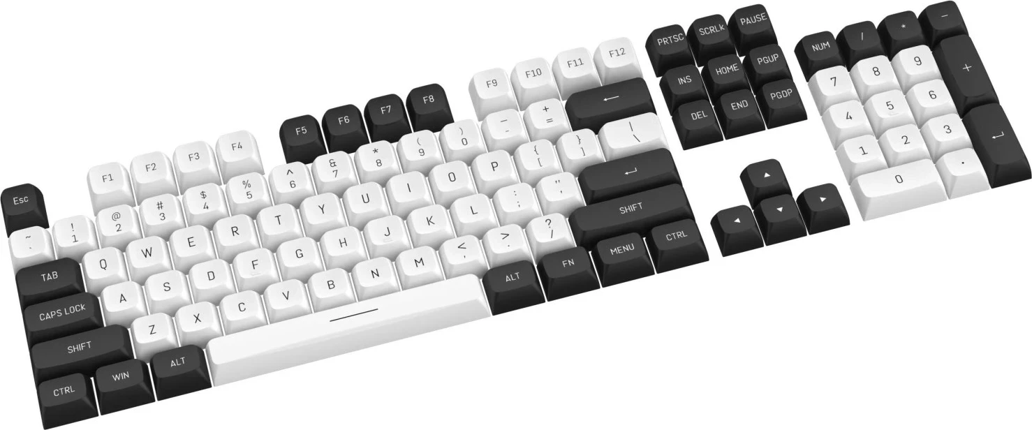 Keycaps Redragon A132 PBT Doubleshot, 150 copë, bardhë-e zezë