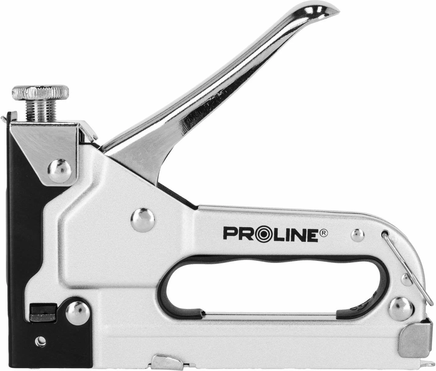 Pistoletë kapëse metalike PROLINE 55024, A53 4-14 mm, forcë e rregullueshme, argjendi
