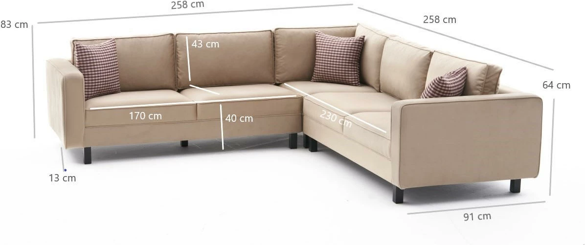 Këndare Kale Velvet, kadife krem, Atelier del Sofa
