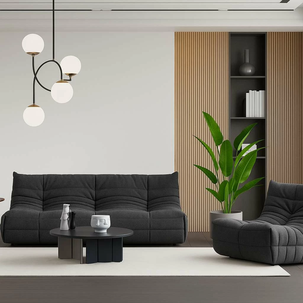 Divan treshe Atelier del Sofa, ngjyrë gri e errët, Bocek