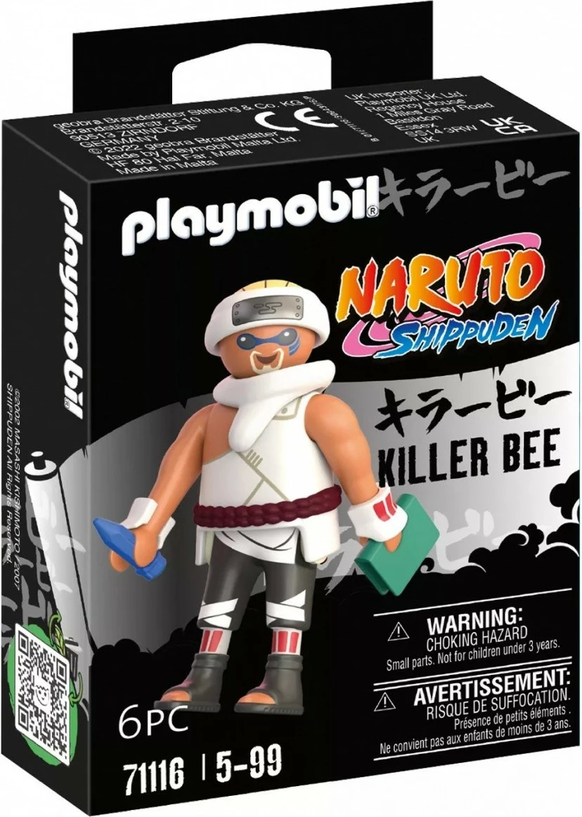Figurë aksioni Playmobil Naruto Shippuden Killer Bee 71116 me libër, stilolaps dhe shpatë Samehada