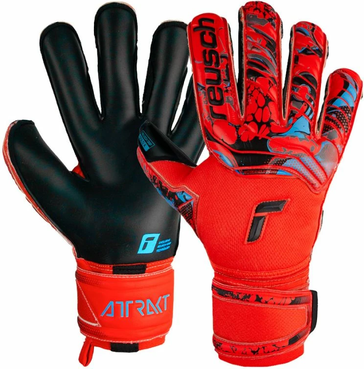 Doreza portieri për meshkuj Reusch Attrakt Gold X Evolution Cut Finger Support, të kuqe