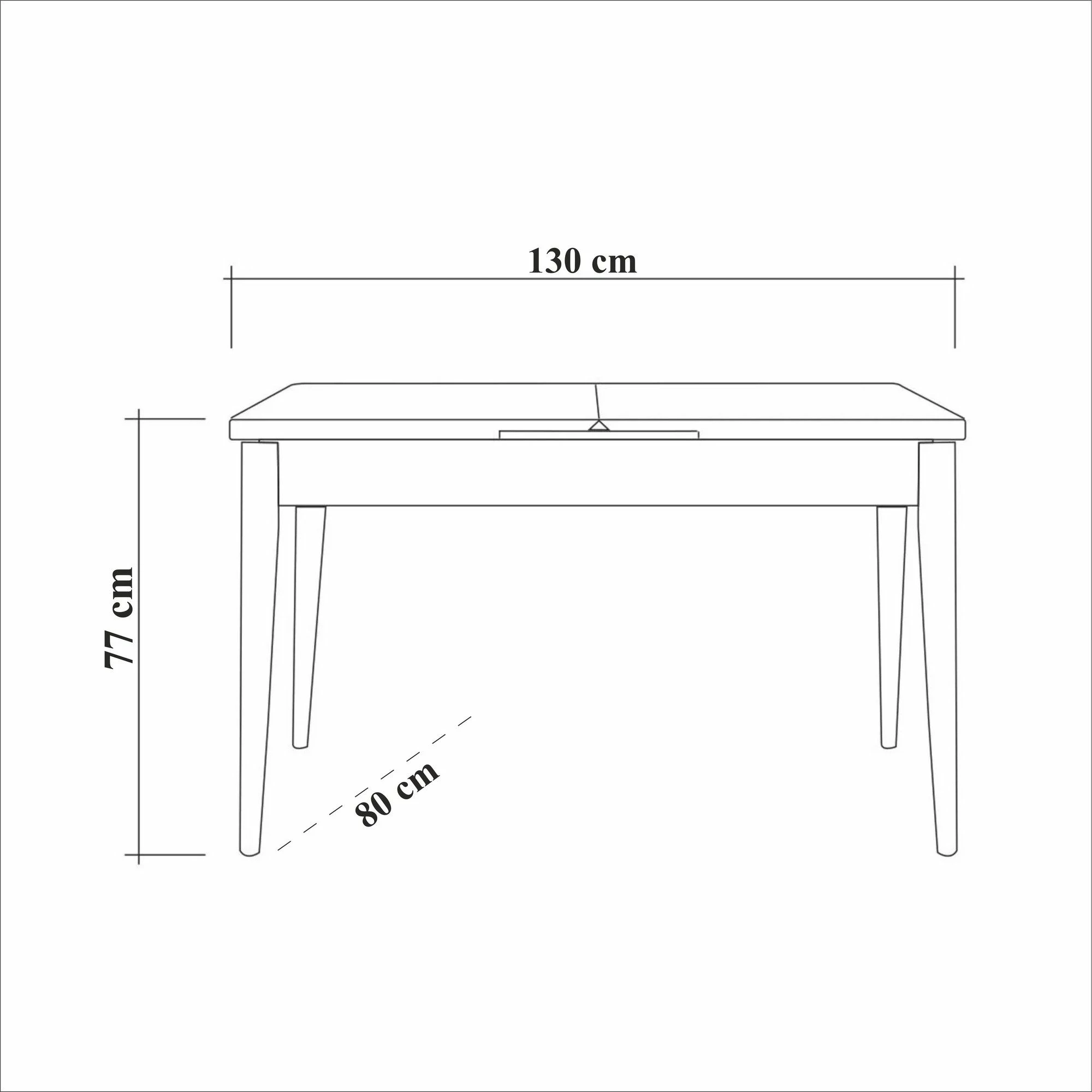 Set tavoline me karrige për ngrënie, zgjatues, 4 pjesë, Skye Decor Vina 1053, ngjyrë antracit dhe arre
