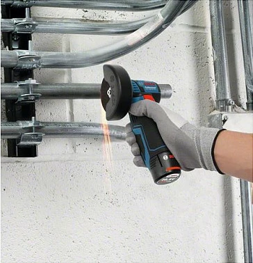 Mini-brushë Bosch GWS 10.8-76 V-EC, 2.5Ah, 7.6cm, 19500 RPM, zi/kaltër/e kuqe