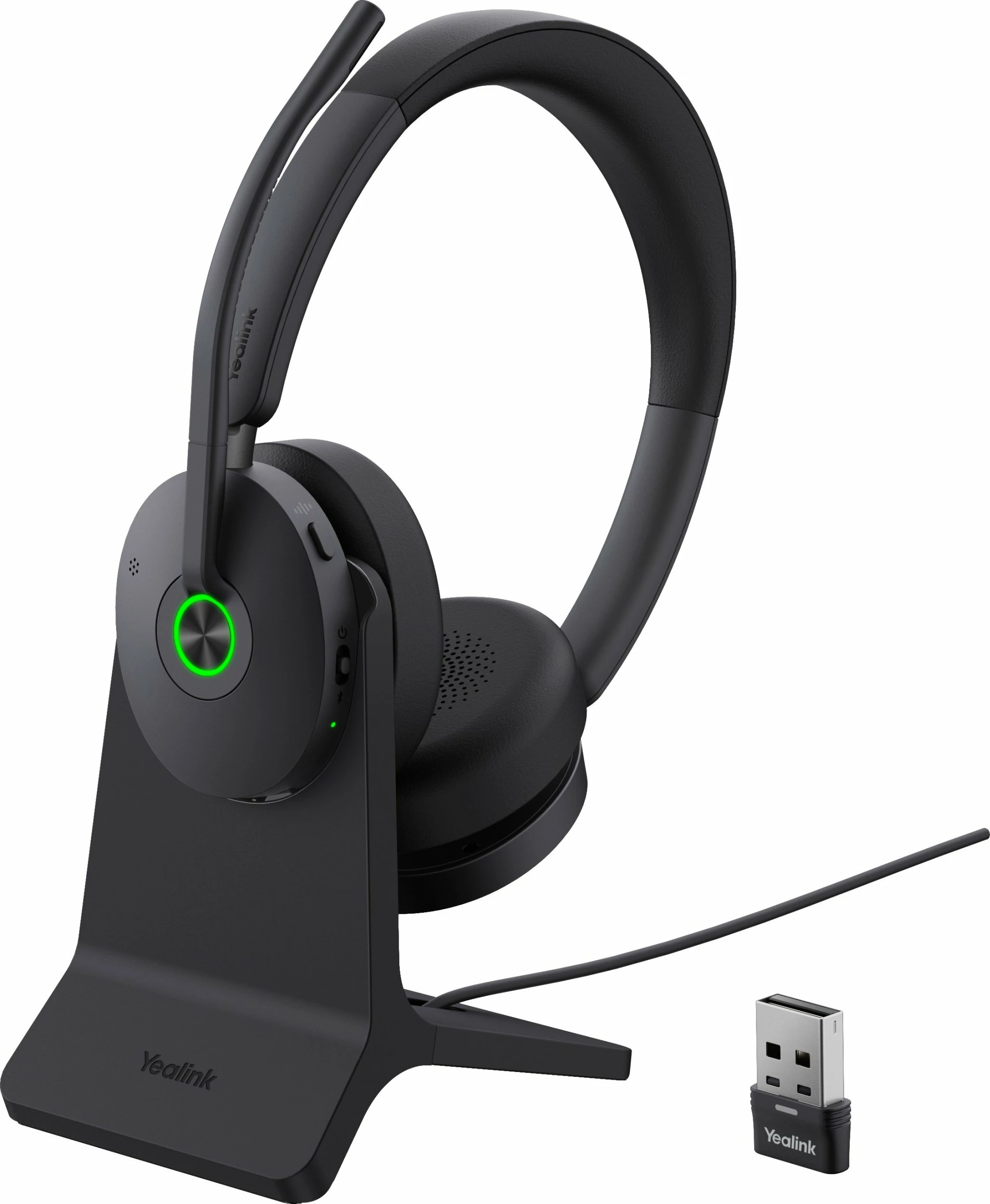 Kufje Yealink BH74 Bluetooth me ANC, me mikrofon, me stendë, të zeza