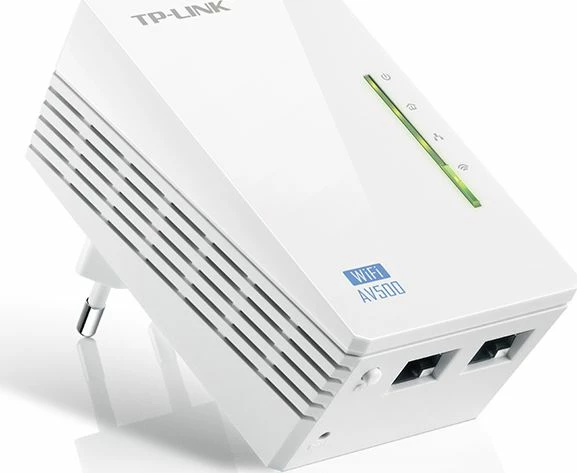 Adapter powerline TP-Link TL-WPA4220 AV600 Wi‑Fi 300Mbps 2xLAN, i bardhë, paketë e vetme