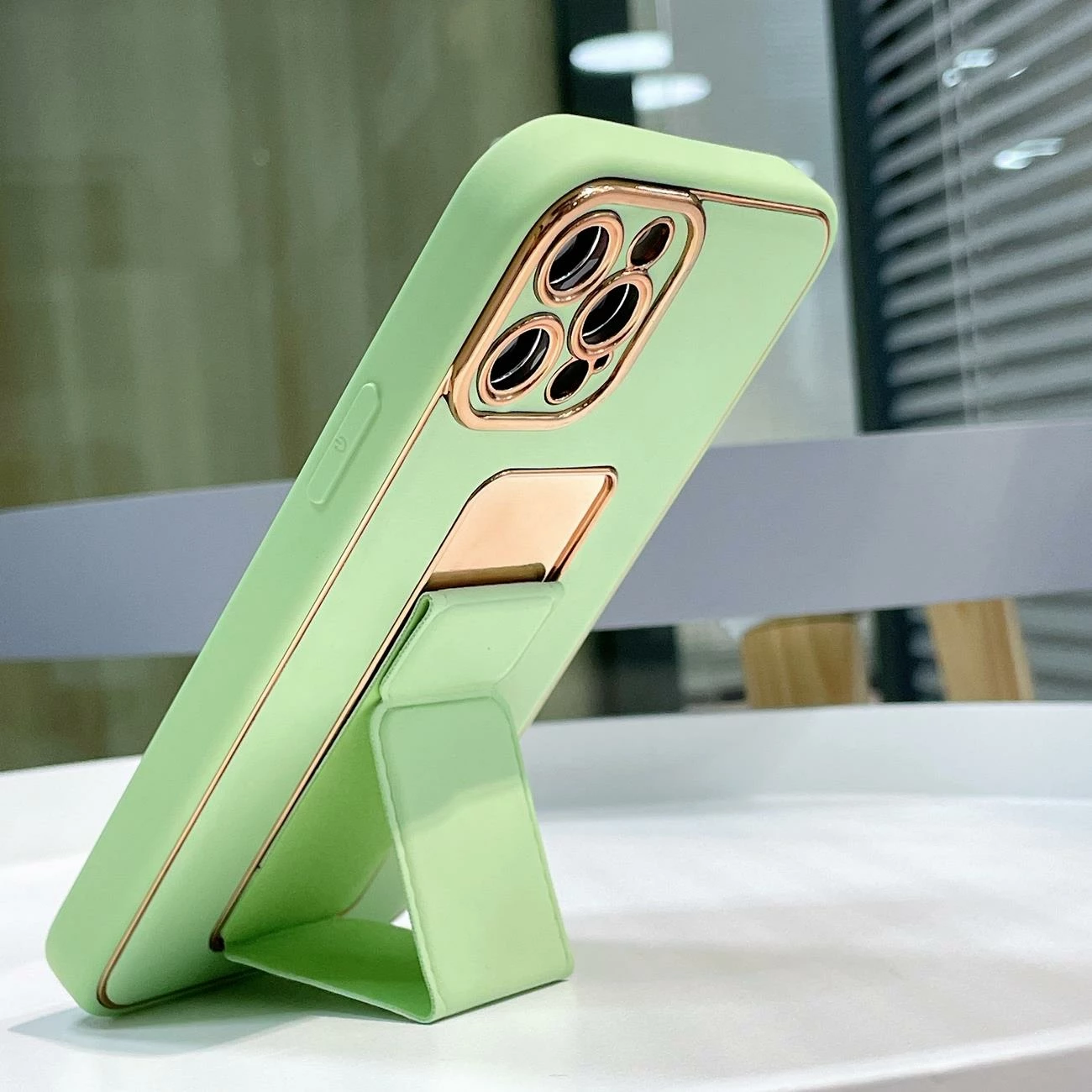 Mbështjellës Hurtel Kickstand Case për Samsung Galaxy A12 5G, silikon, me mbajtëse, zi