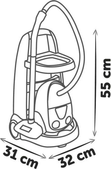 Set lodrash karrocë pastrimi me fshesë me korent Smoby Rowenta, shumëngjyrëshe