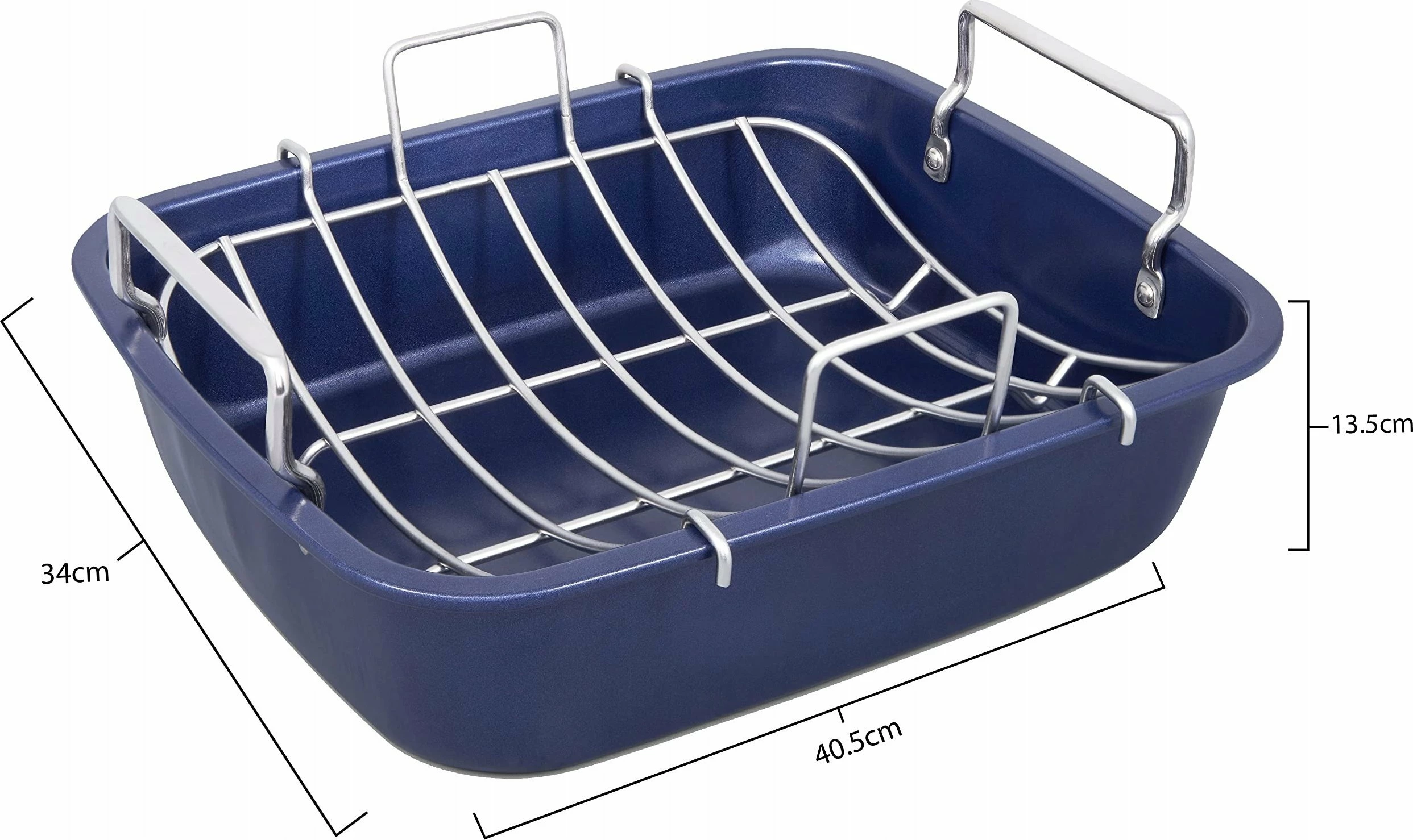 Tepsi pjekjeje me rrjetë Zyliss E980206 40x30 cm, çelik karboni me veshje anti-ngjitëse Quantum II, blu e errët