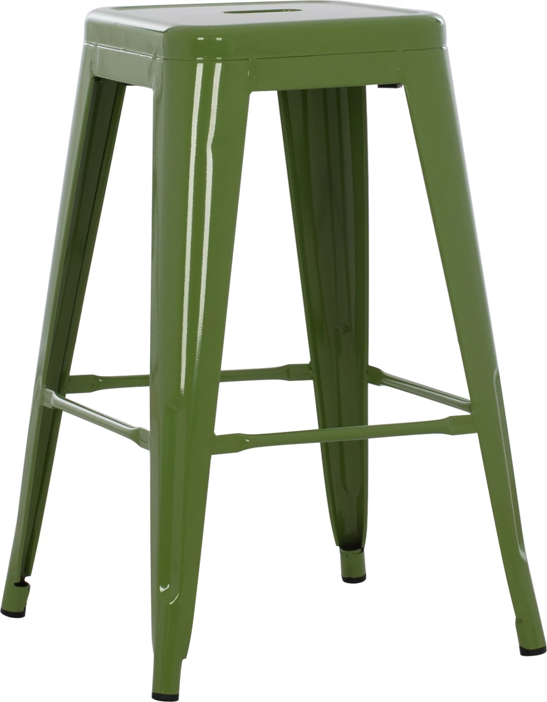 Karrige për bar Melita, lartësi mesatare, ngjyrë ulliri e lehtë, 43x43x67 cm