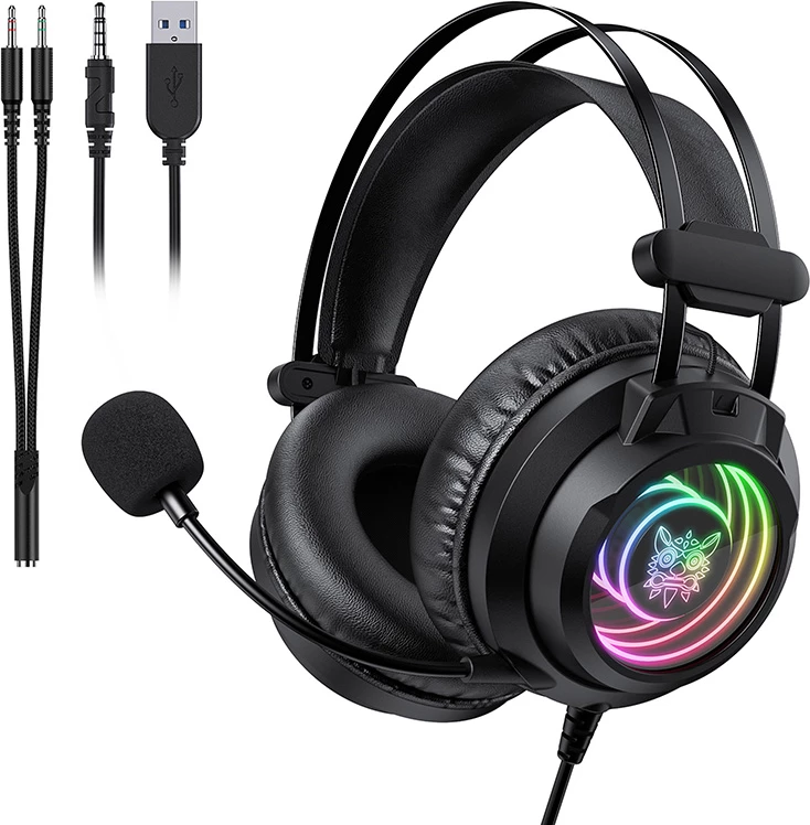 Kufje gaming ONIKUMA X80, drivera 50 mm, mikrofon me anulim zhurme, RGB, USB + 3.5 mm