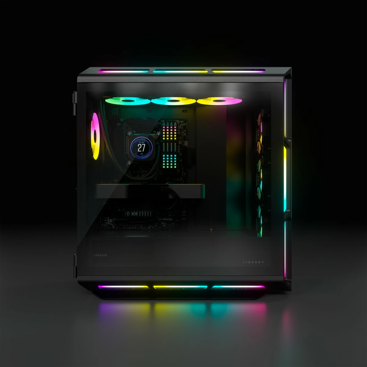 Kasë Corsair iCUE 5000T RGB midi tower e zezë