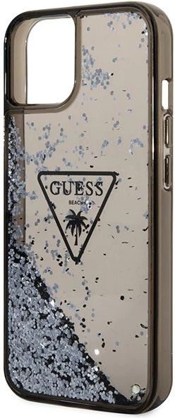 Mbështjellës Guess GUHCP14MLFCTPK për iPhone 14 Plus 6.7", Liquid Glitter Palm, i zi