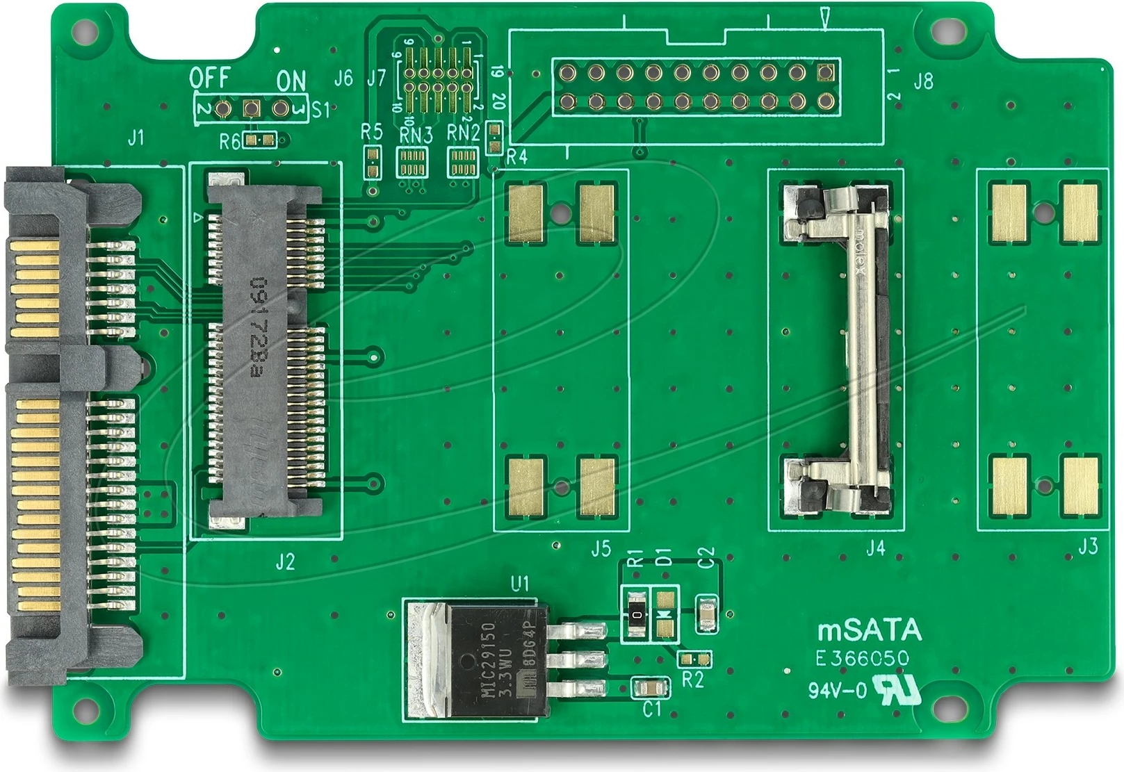 Adapter mSATA në SATA LANCOM DeLOCK 61881, 2.5 inch, i brendshëm, port 22-pin, ngjyrë e gjelbër