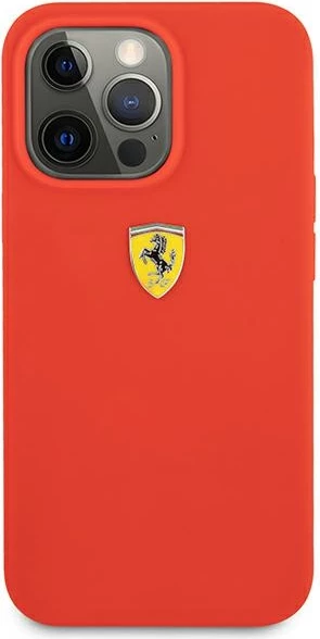 Mbështjellës Ferrari FESSIHCP13XRE për iPhone 13 Pro Max 6.7", silikon, kuq