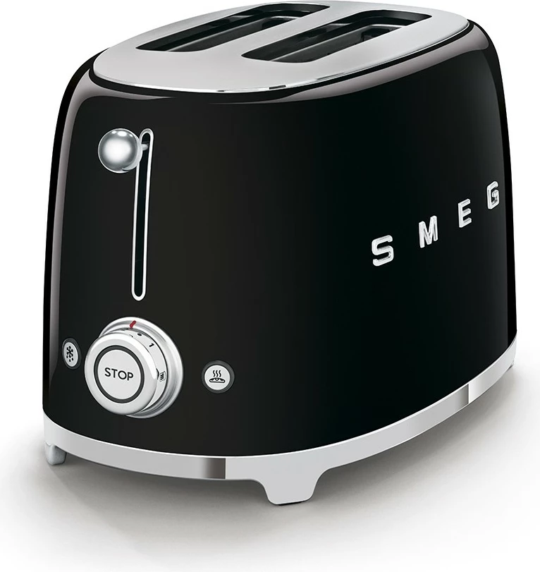 Tostier SMEG TSF01BLEU 2-vrima, stil retro, ngjyrë e zezë me shkëlqim