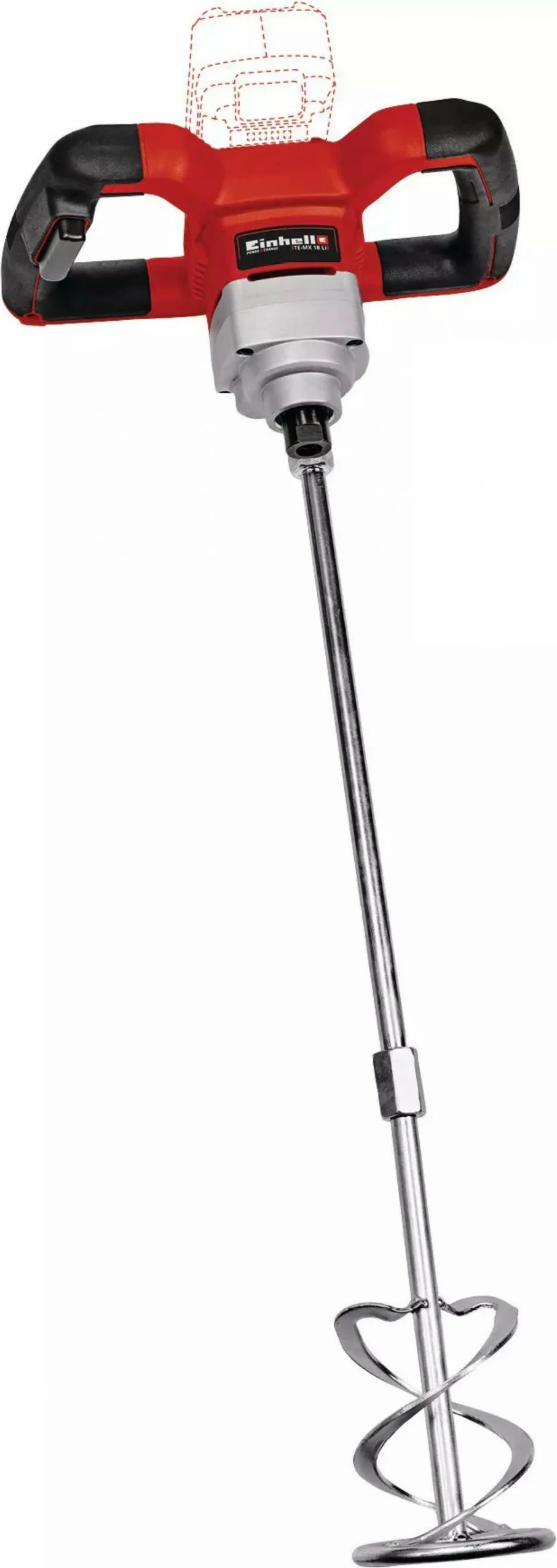 Mikser pa kabllo Einhell TE-MX 18 Li Solo, 620 RPM, i zi/kuq
