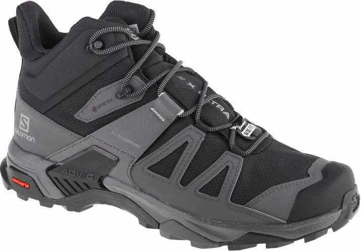 Atlete për meshkuj Salomon X Ultra 4 Mid Wide GTX, të zeza dhe gri [Madhësia: 45 1/3]