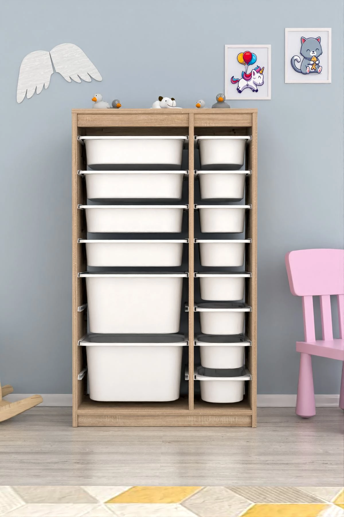 Dollap shumëfunksional Hanah Home, Montana Xs 2D4N8U, Sonomo, i bardhë