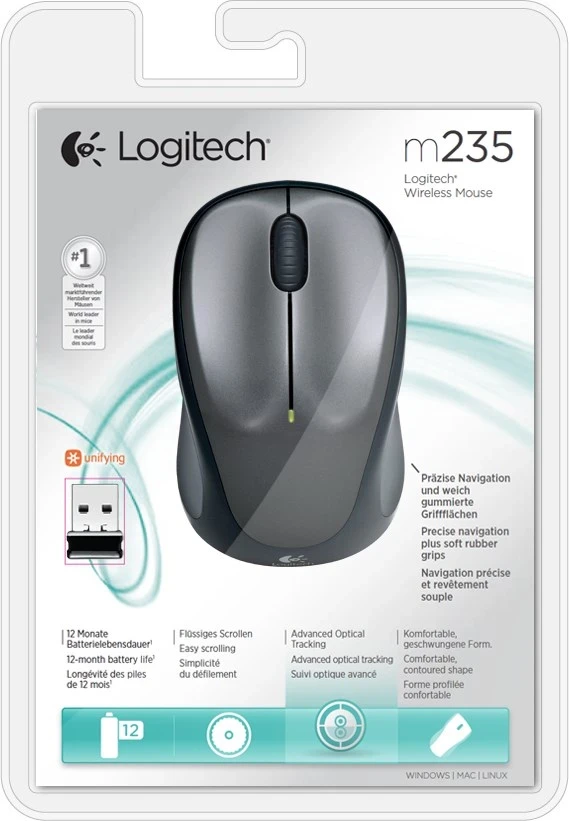 Maus Logitech M235, wireless, hiri