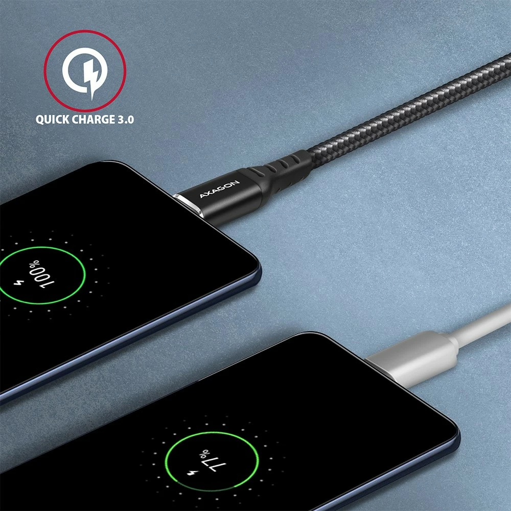 Kabllo USB-C në USB-A AXAGON BUCM-AM10AB, 1m, USB 2.0, 3A, E zezë