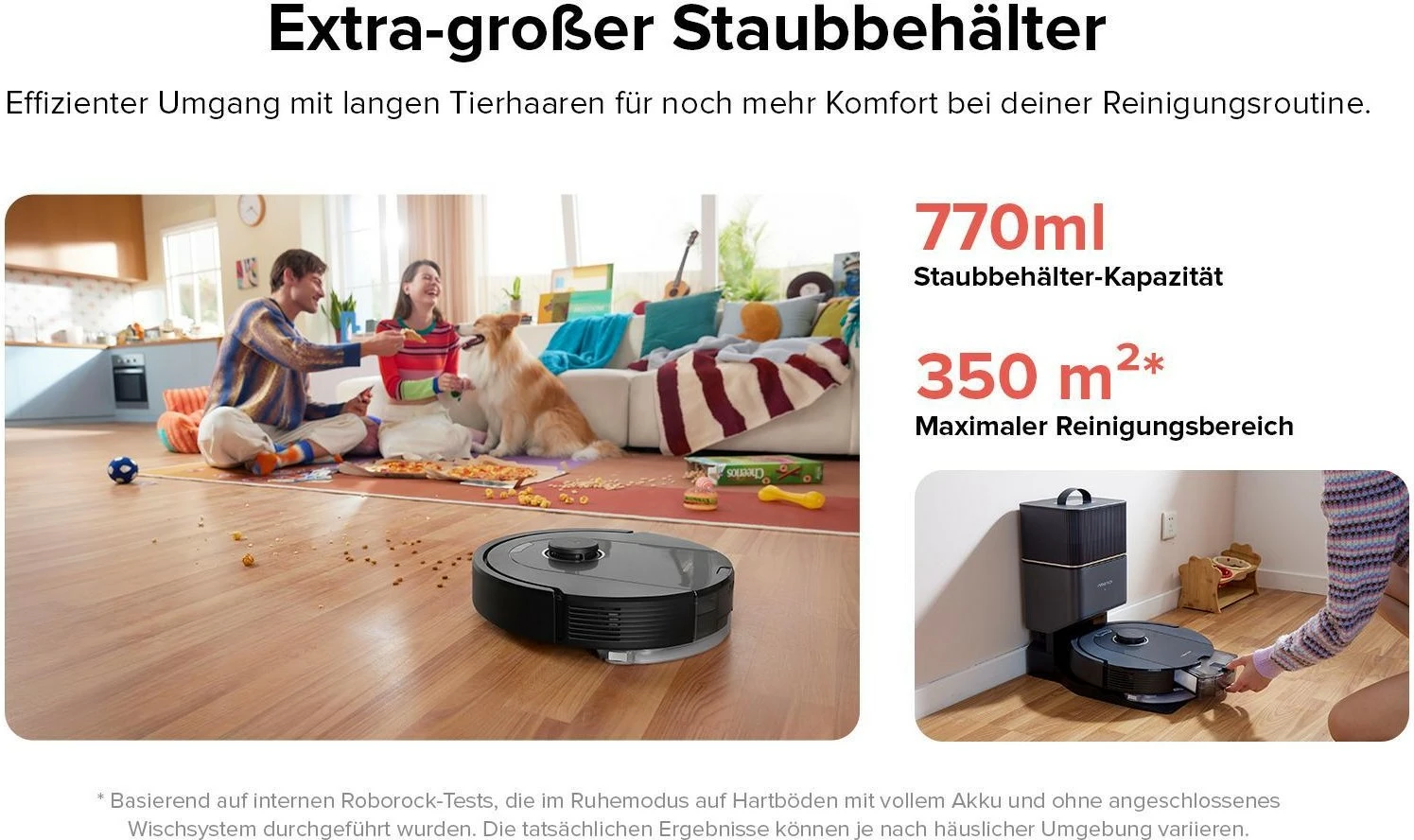 Robot fshesë Roborock Q5 Pro+, DuoRoller, 5500 Pa, 0.77L, 2.5L, e zezë