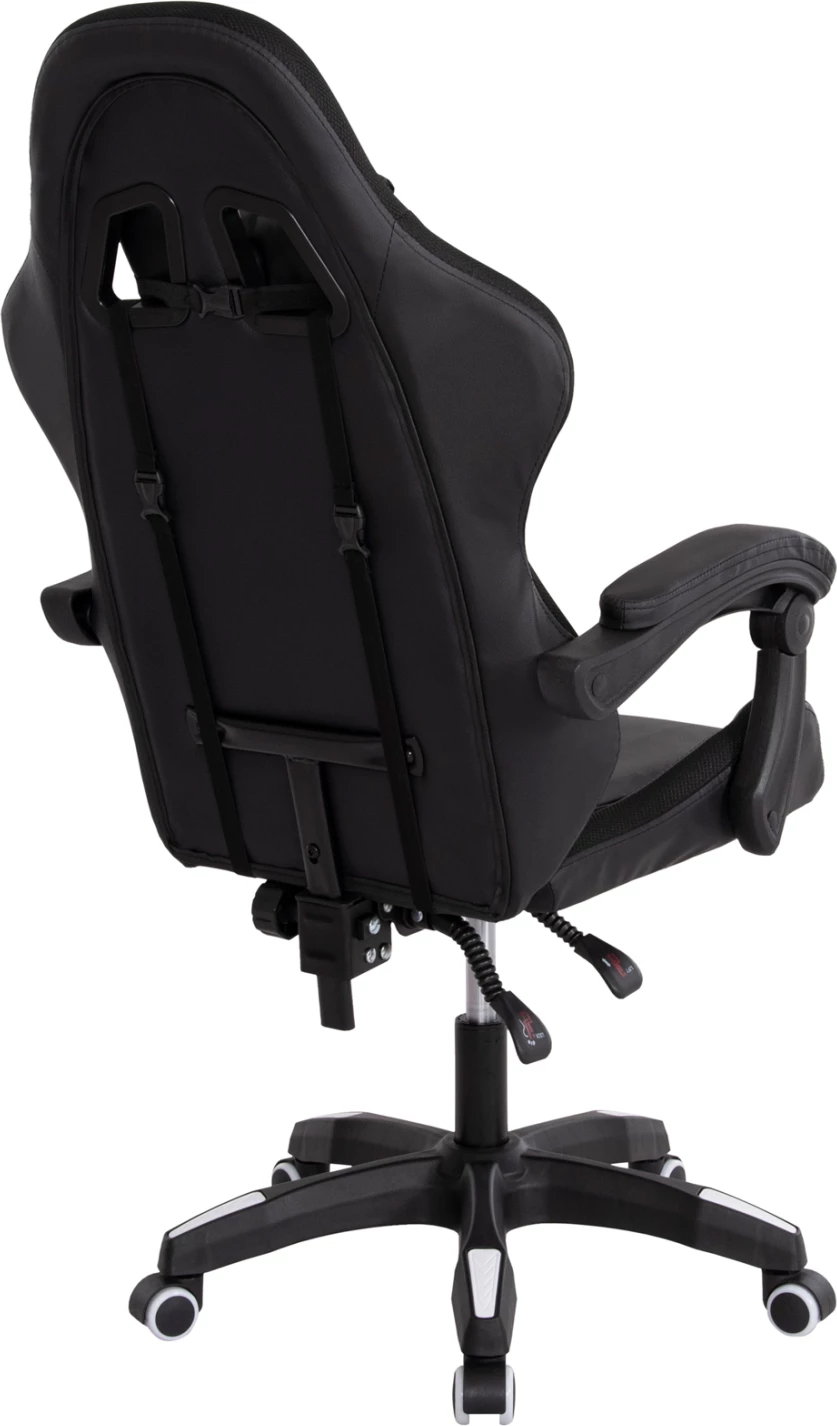 Karrige gaming DARREN FH1203.04, e zezë-bardhë, PVC & najlon, 51x49x125Hcm