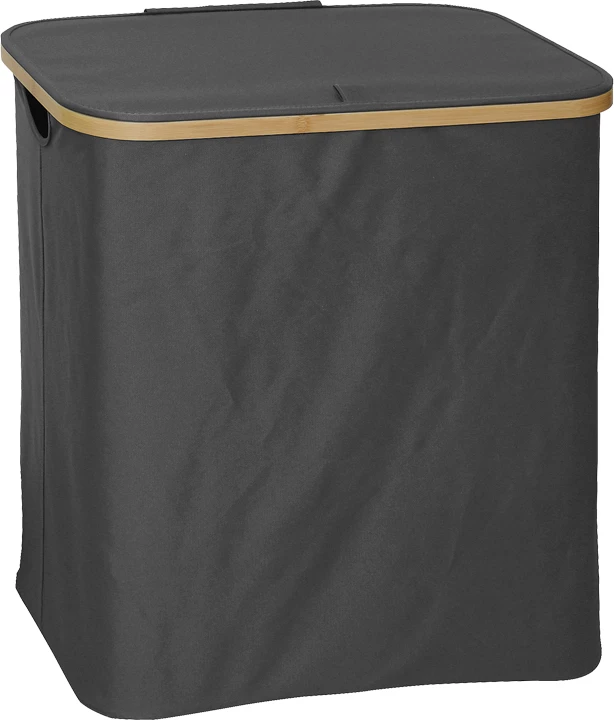 Shportë rrobash Lodge, bambu dhe material gri, 54x33x60cm