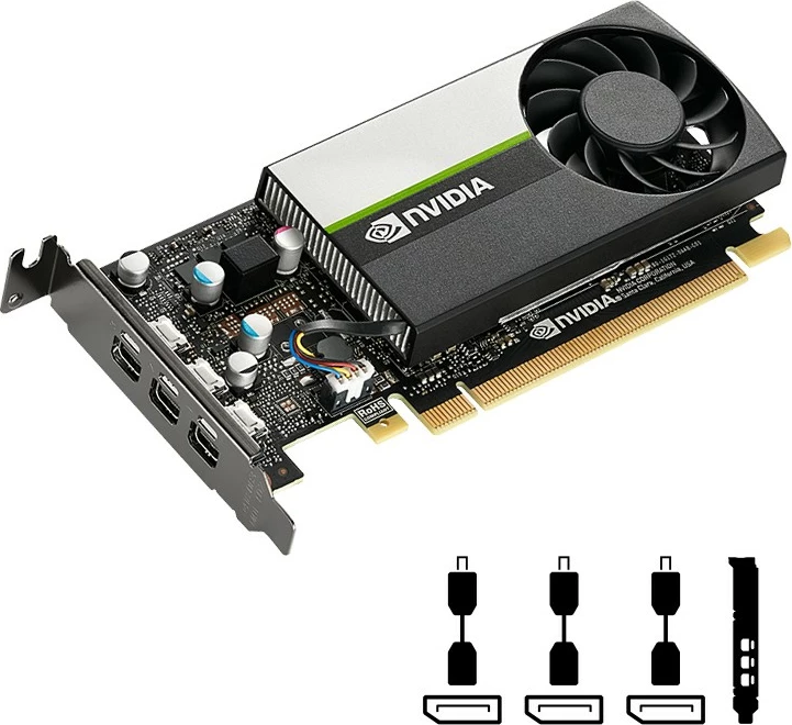 Kartelë grafike PNY T400, 4 GB, GDDR6, PCI Express x16 3.0, e zezë