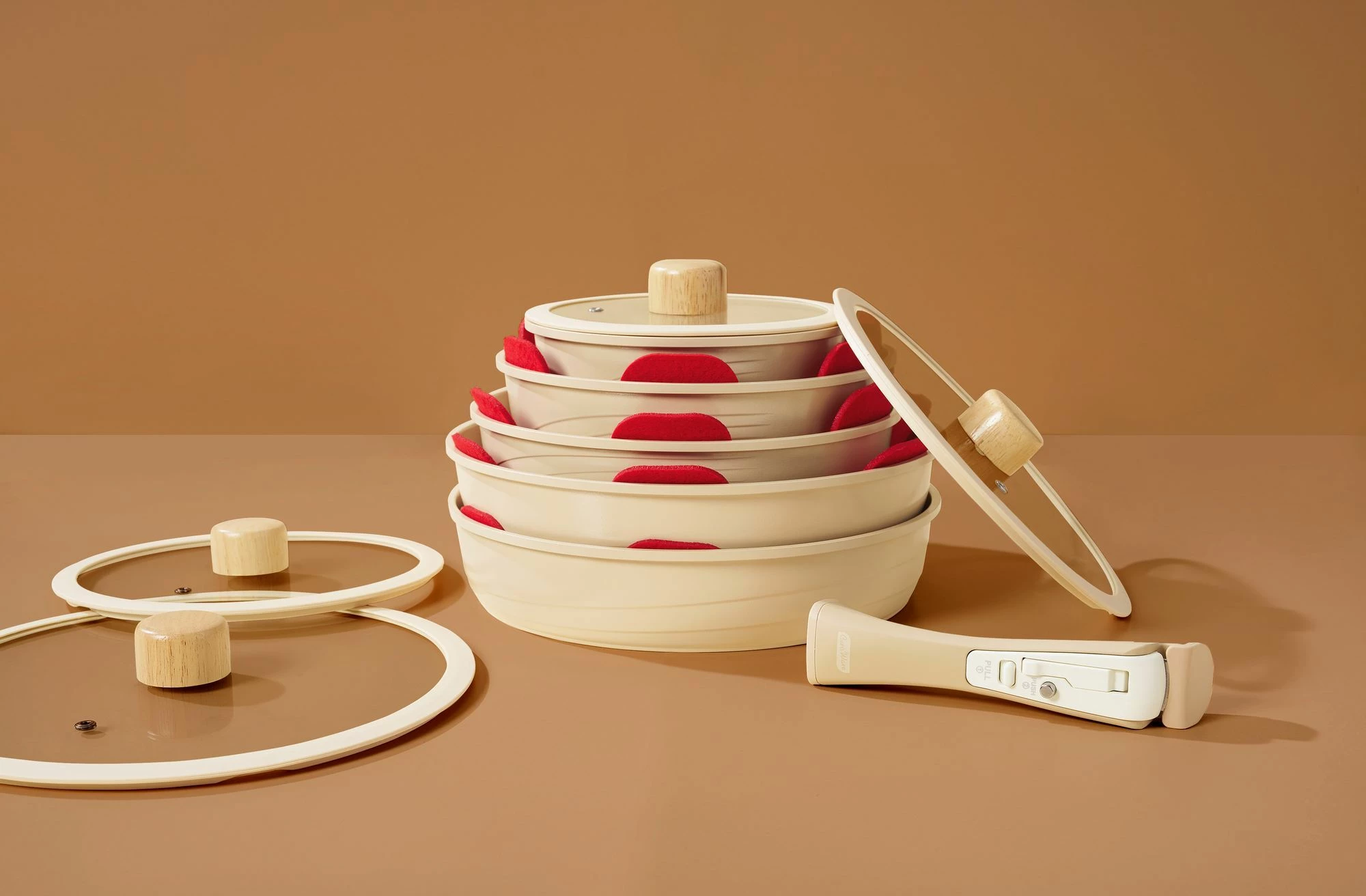 Set tenxheresh (14 copë), Hermia Concept, Hona XL, ngjyrë krem