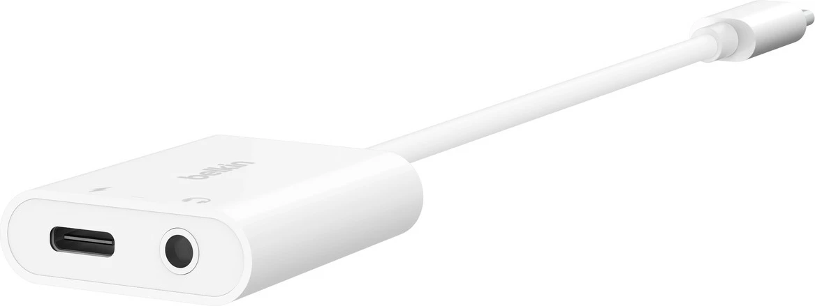 Adapter Belkin NPA004BTWH, USB Type-C, 3.5mm, 60W, Bardhë