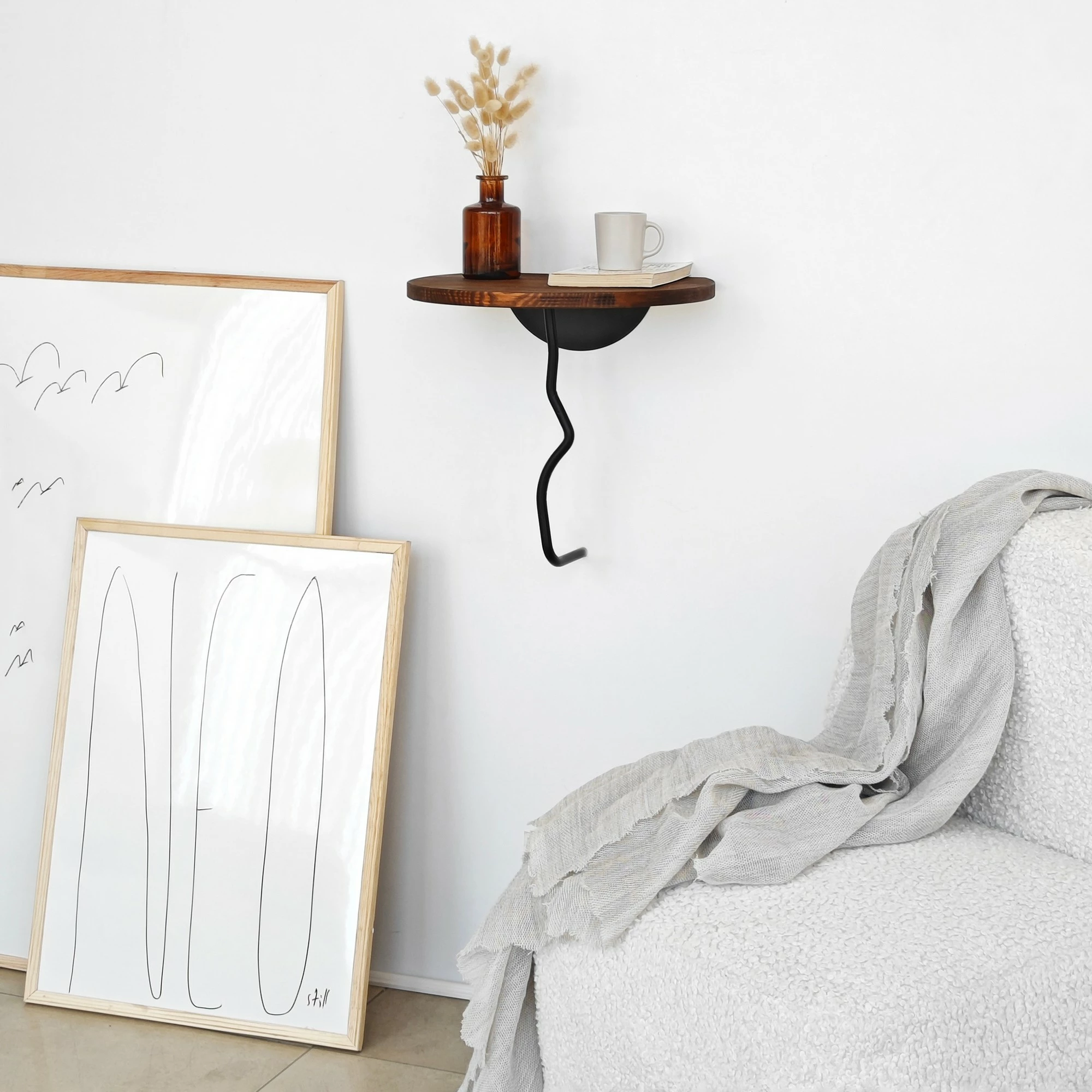 Raft muri dekorativ Skye Decor, ngjyrë geshtenjtë, i zi