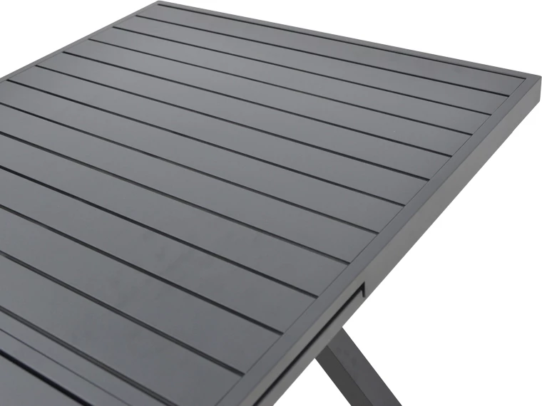 Tavolinë zgjeruese Dagyn alumini ngjyrë e hirtë e errët 180-240x90x76cm