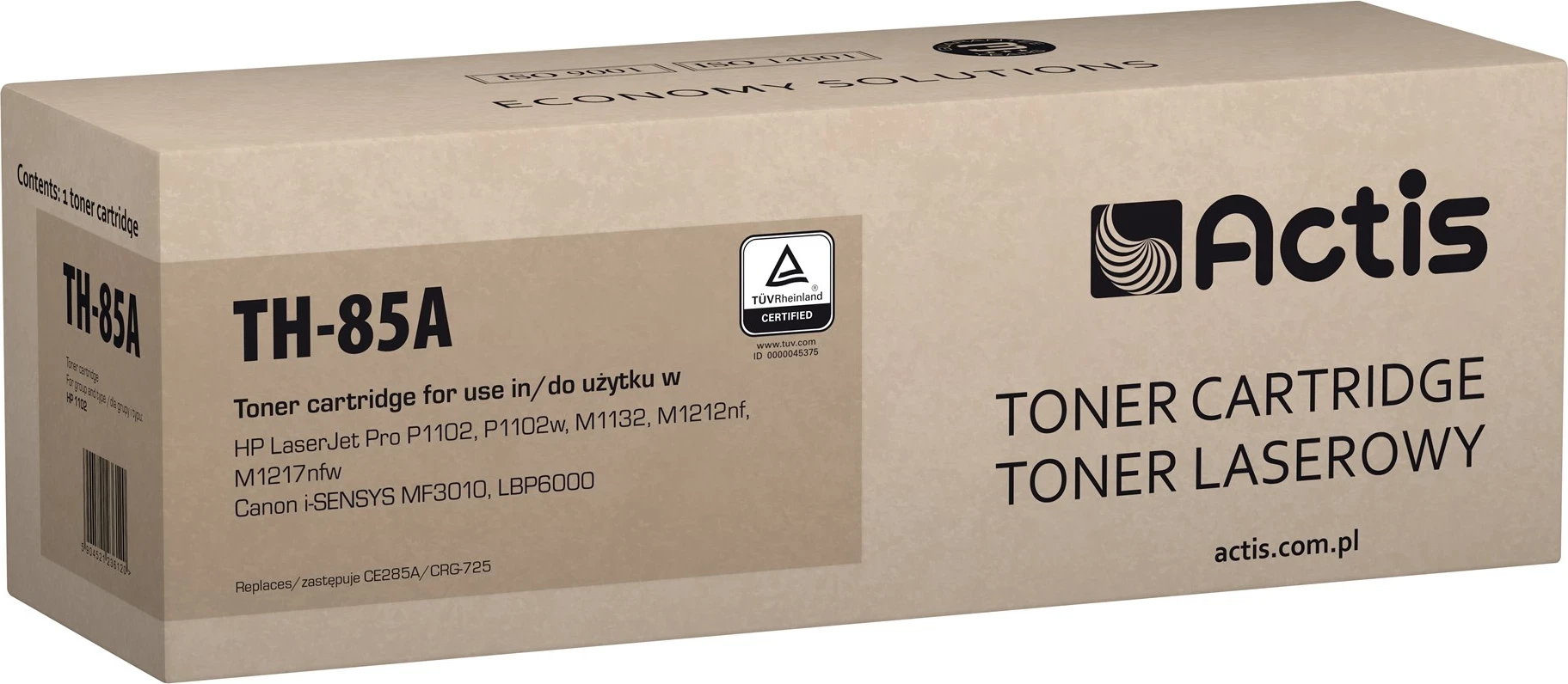Toner zëvendësues Actis për printer HP, Standard; 1600 fletë, i zi