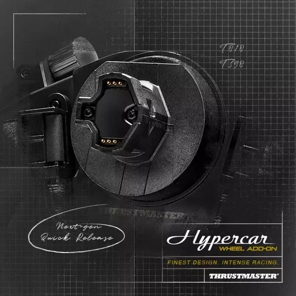 Timon për simulator garash Thrustmaster Hypercar Wheel Add-On, 25 butona, kompatibil me baza T818/T598, i zi
