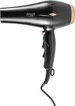 Tharëse flokësh, Adler AD 2244, 2000W, ION, 2 shpejtësi, 3 temperatura, funksion ajër i ftohtë, motor AC, difuzor dhe koncentrator, kabllo 3m, e zezë