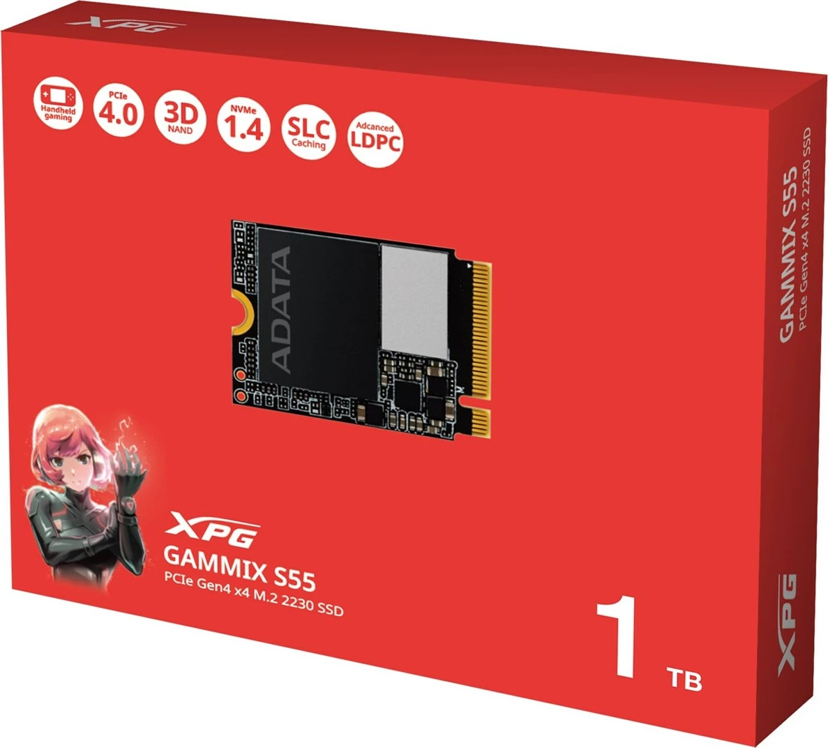 SSD ADATA GAMMIX S55 1TB, PCIe Gen4x4, e zezë