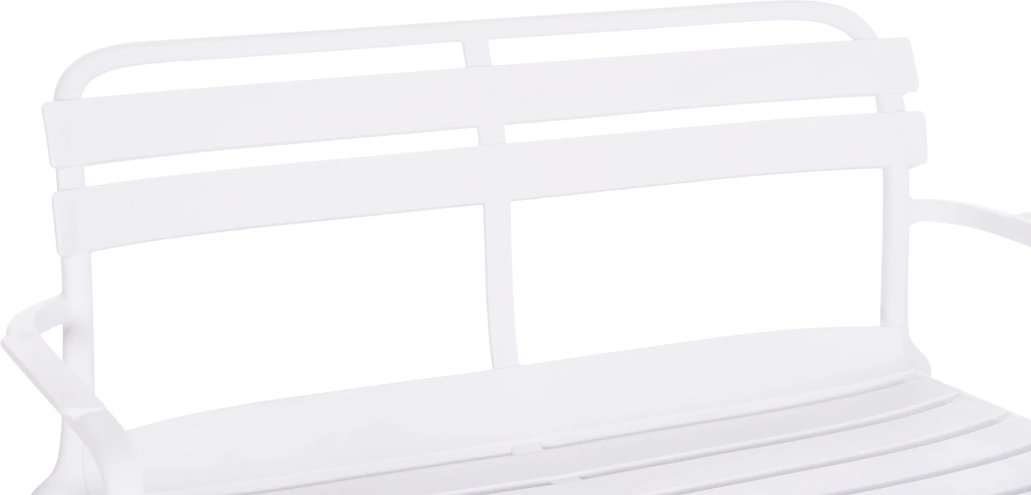 Stol dy vendësh KORVER, polipropilen, i bardhë, FH6332.01, 113x65x76cm