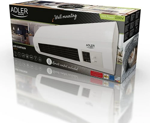 Ngrohës me ventilator Adler AD 7714, 2200 W, për mure, i bardhë