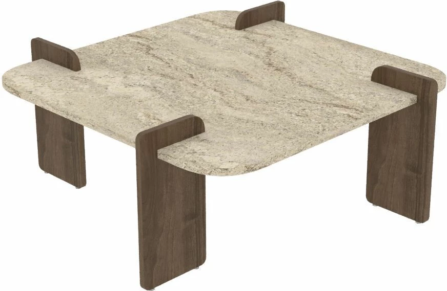 Tavolinë kafeje Skye Decor, ngjyrë travertin, arrë